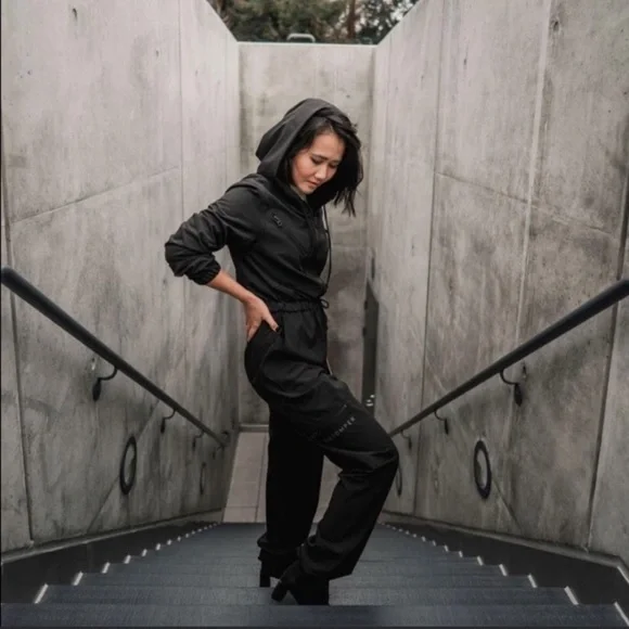 BIOROMPER BLACK HOODED JUMPSUIT UNISEX XL - Picture 3 of 9